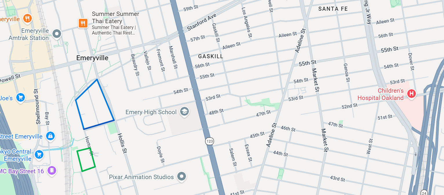 Map overview of the proposed Sutter Health hospital complex